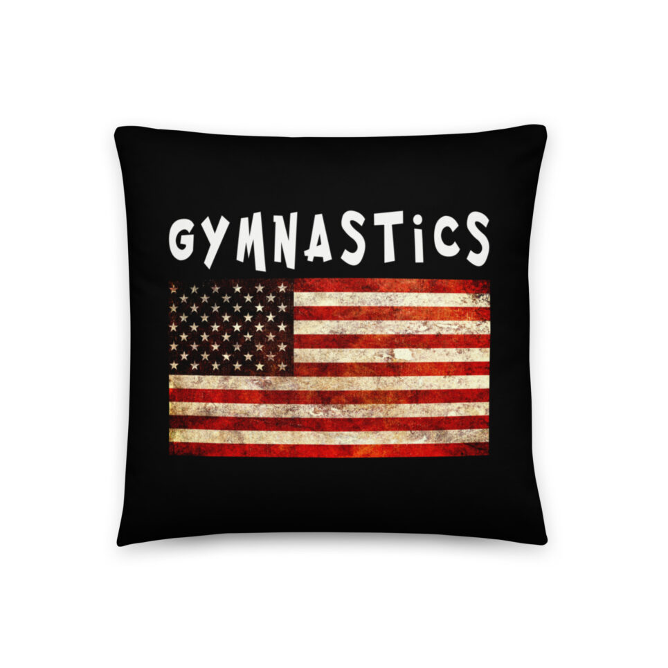 American Flag Gymnastics Throw Pillow - Image 2