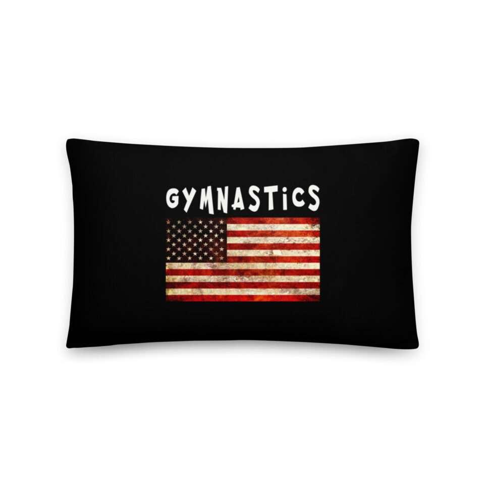 American Flag Gymnastics Throw Pillow