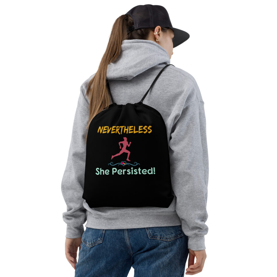 She Persisted Running Drawstring Backpack Bag