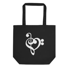 Music Treble Clef Heart Eco Tote Bag
