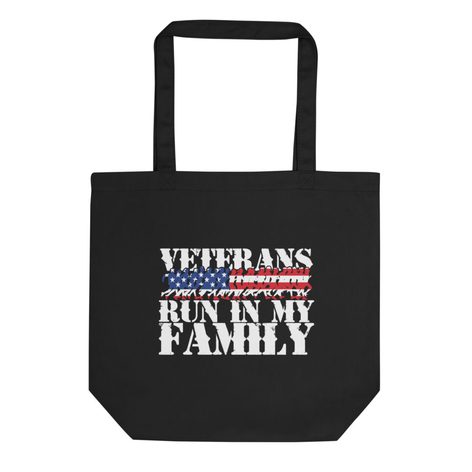 Military Veterans Run in My Family - Running Eco Tote Bag