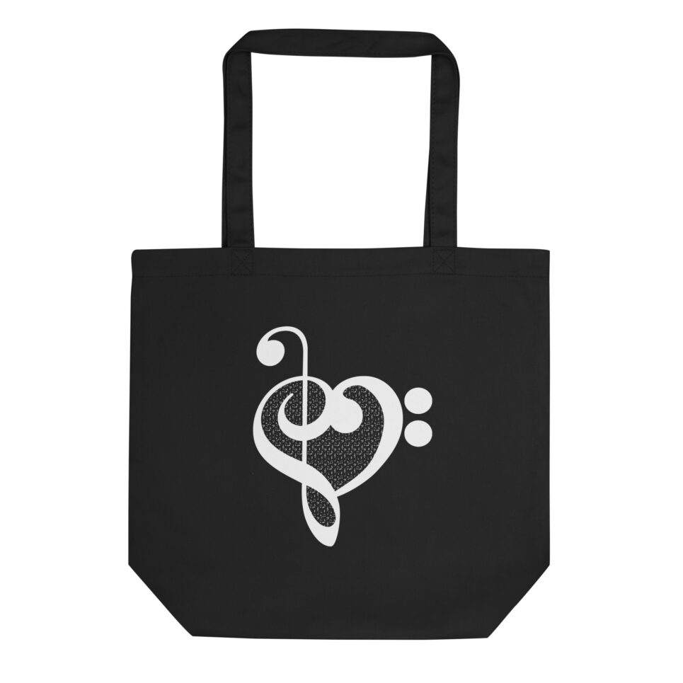 Music Teacher Appreciation Pattern Heart Eco Tote Bag