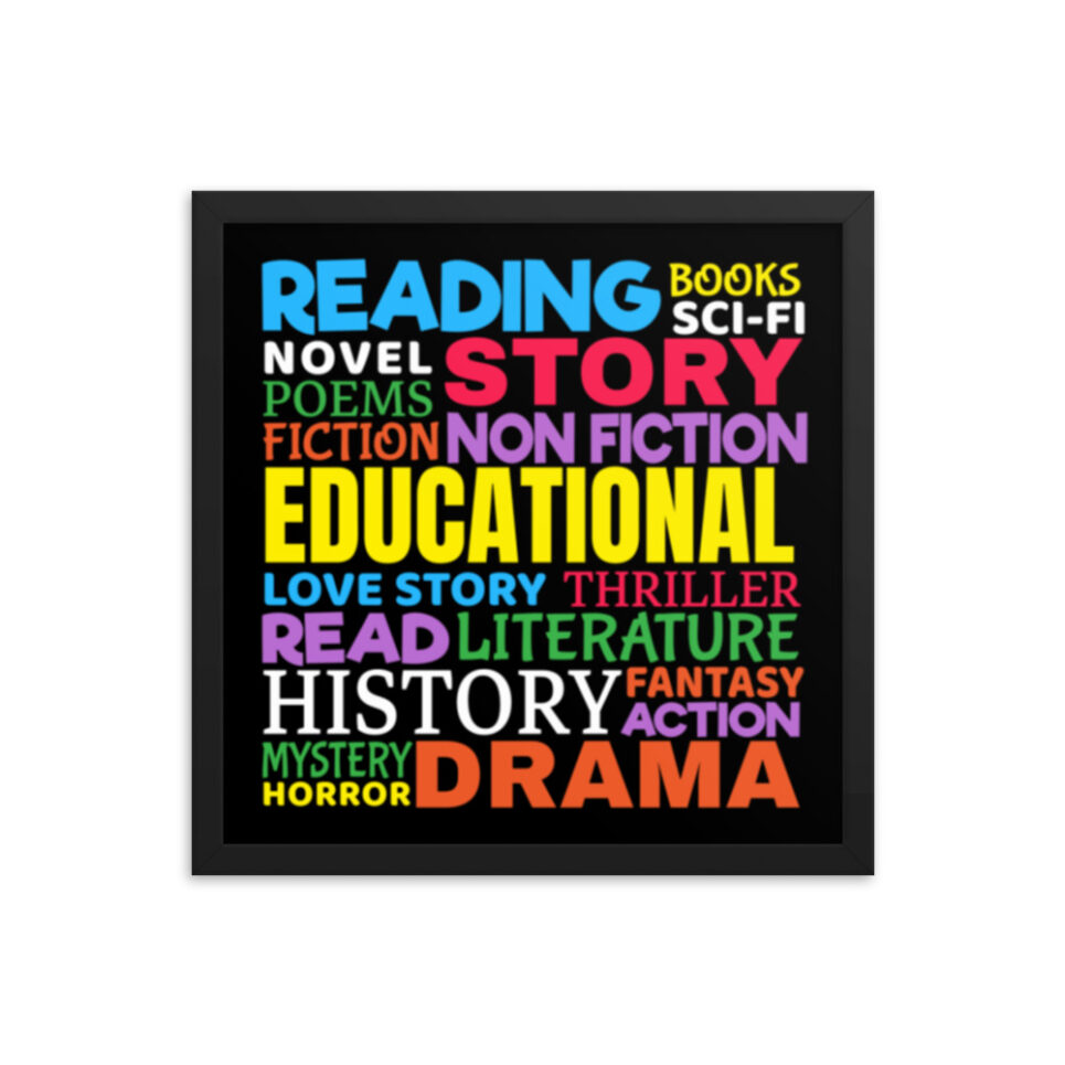 Reading Word Art Framed Poster Print