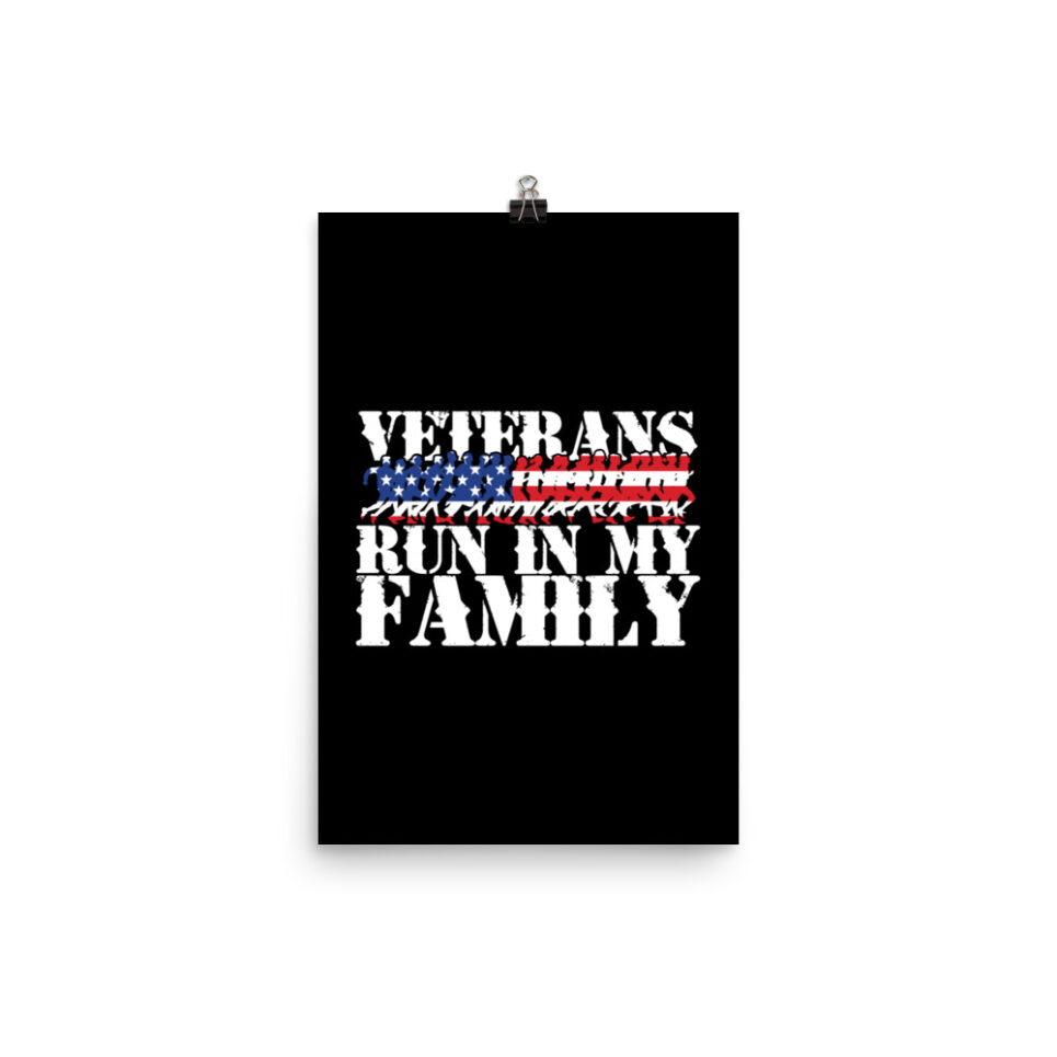 Military Veterans Run in My Family - Running Photo paper poster - Image 2