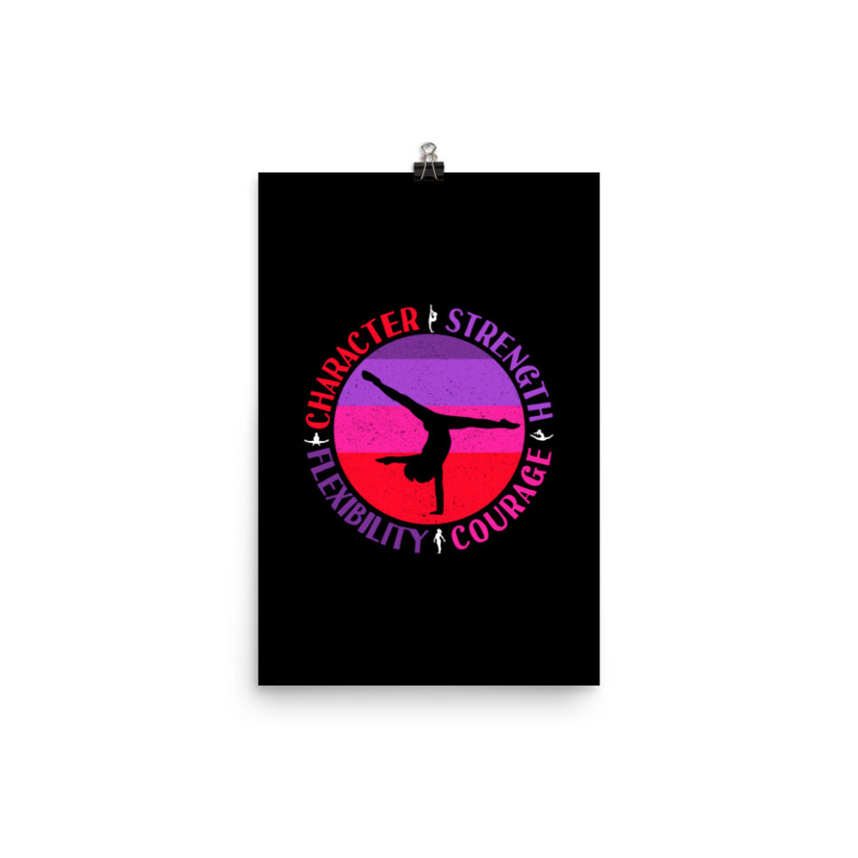 Girls Gymnastics Character Strength Courage Photo paper poster - Image 2