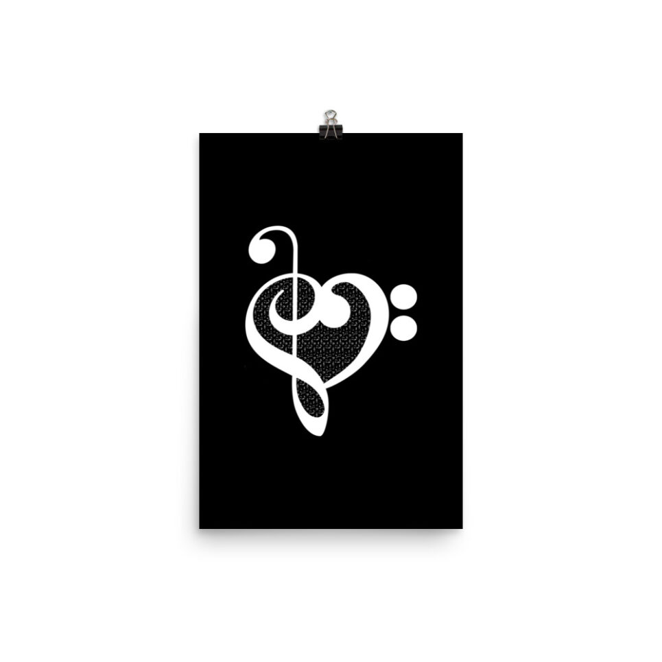 Music Teacher Appreciation Pattern Heart Photo paper poster - Image 2