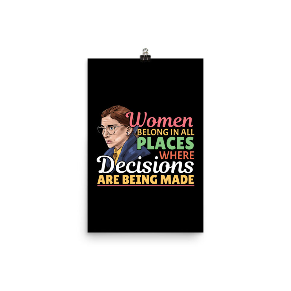 Ruth Bader Ginsberg Feminist Lawyer Quote Photo paper poster - Image 2