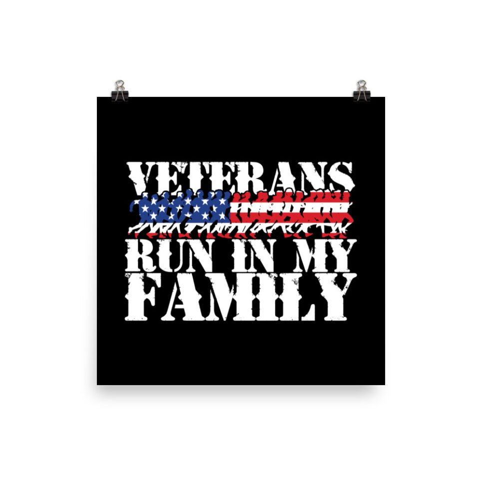 Military Veterans Run in My Family - Running Photo paper poster - Image 3