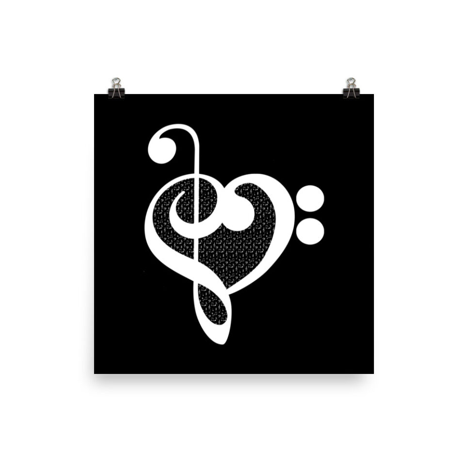 Music Teacher Appreciation Pattern Heart Photo paper poster - Image 3