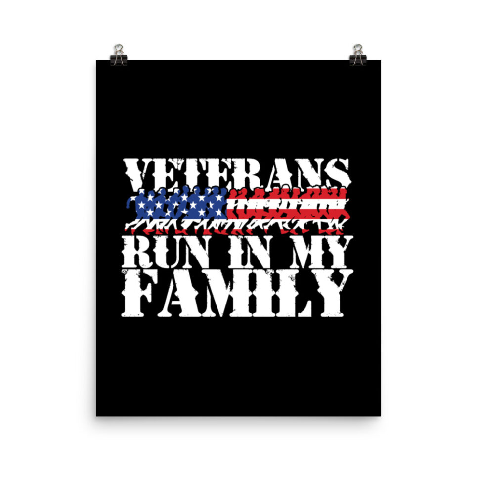 Military Veterans Run in My Family - Running Photo paper poster - Image 4