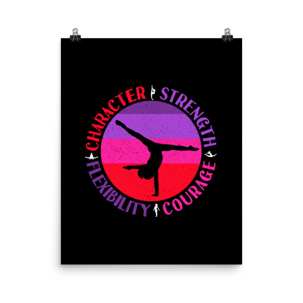 Girls Gymnastics Character Strength Courage Photo paper poster - Image 4