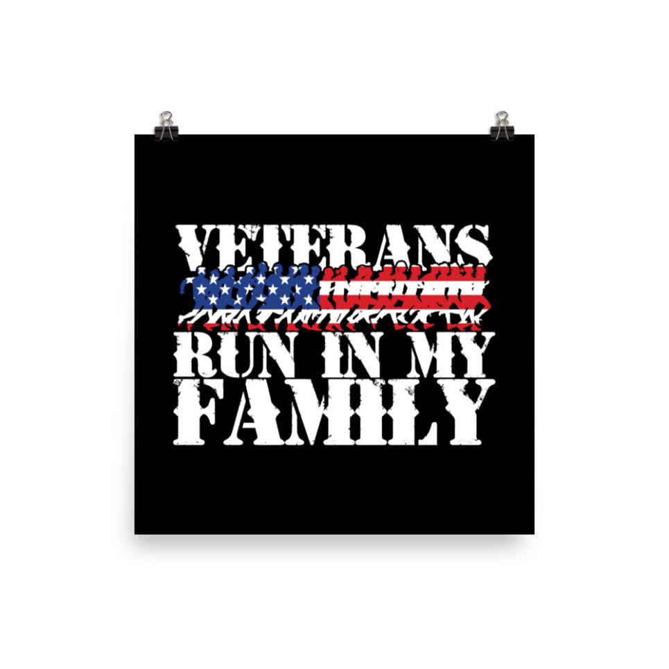 Military Veterans Run in My Family - Running Photo paper poster - Image 5