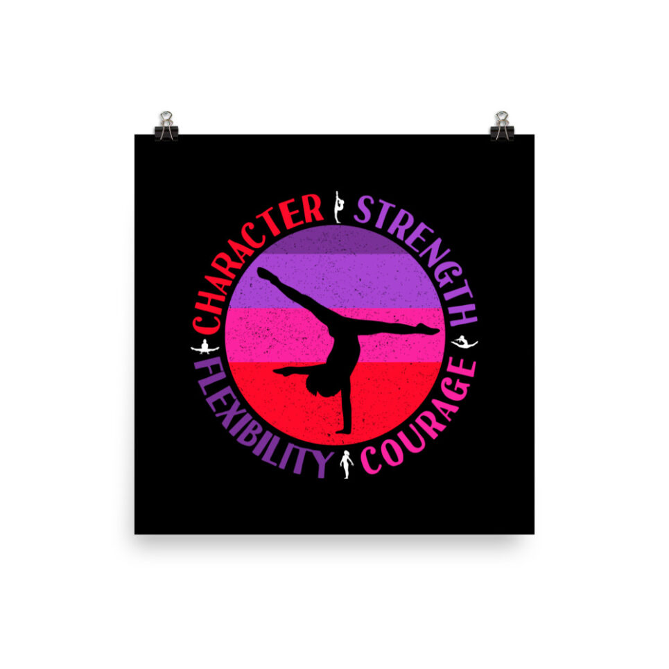 Girls Gymnastics Character Strength Courage Photo paper poster - Image 5