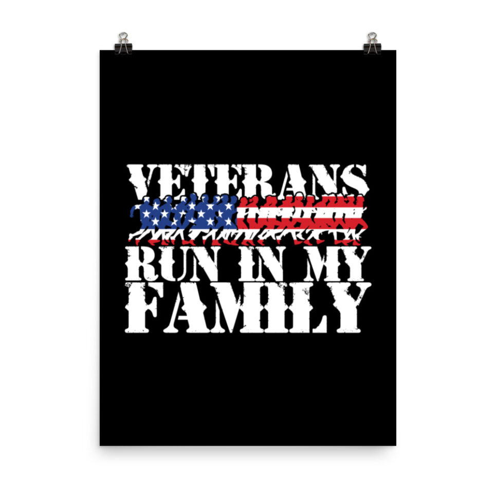 Military Veterans Run in My Family - Running Photo paper poster - Image 6
