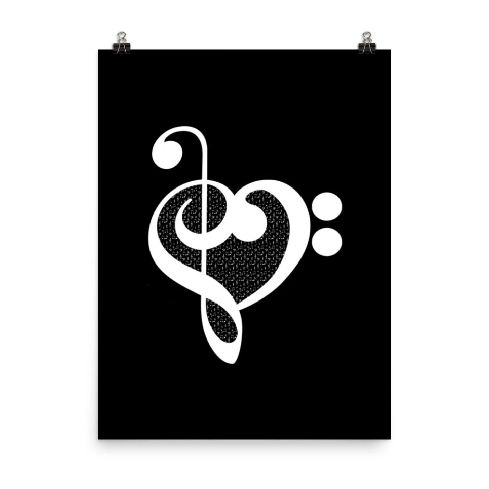 Music Teacher Appreciation Pattern Heart Photo paper poster - Image 6