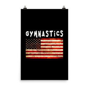 Gymnastics Grunge USA American Flag Photo paper poster