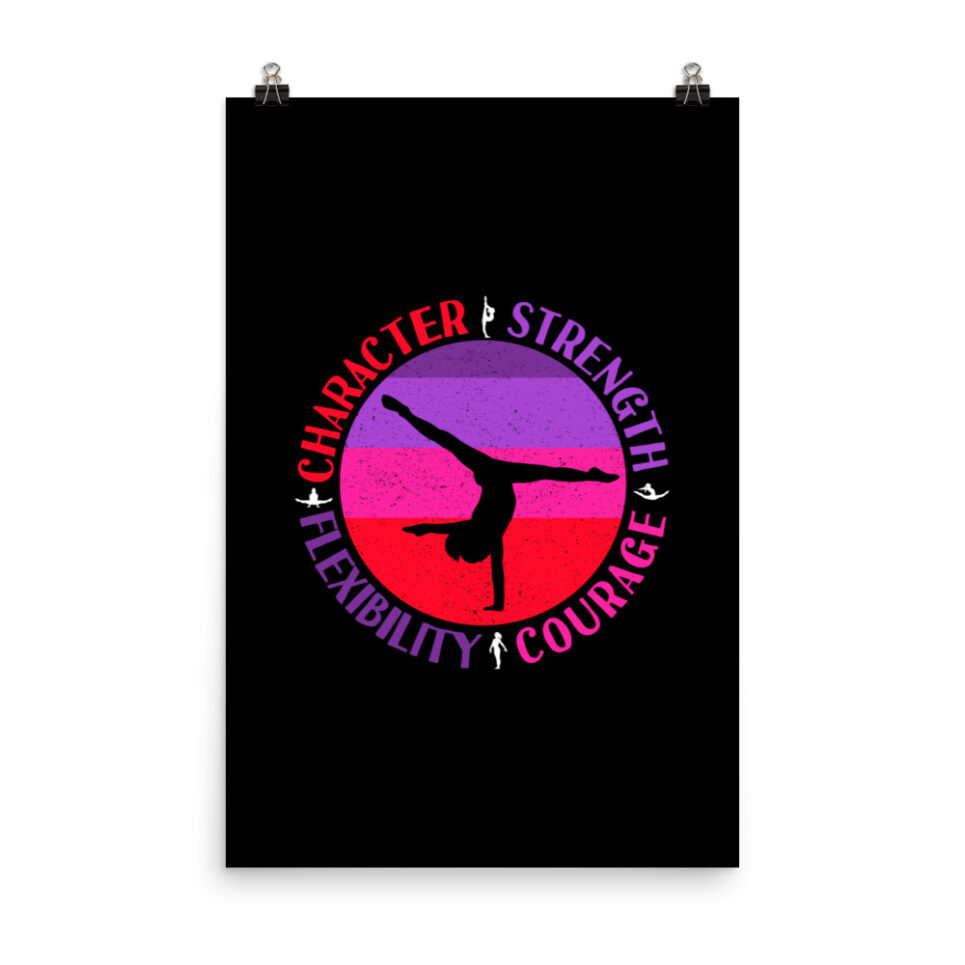Girls Gymnastics Character Strength Courage Photo paper poster