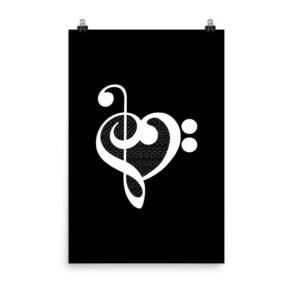 Music Teacher Appreciation Pattern Heart Photo paper poster