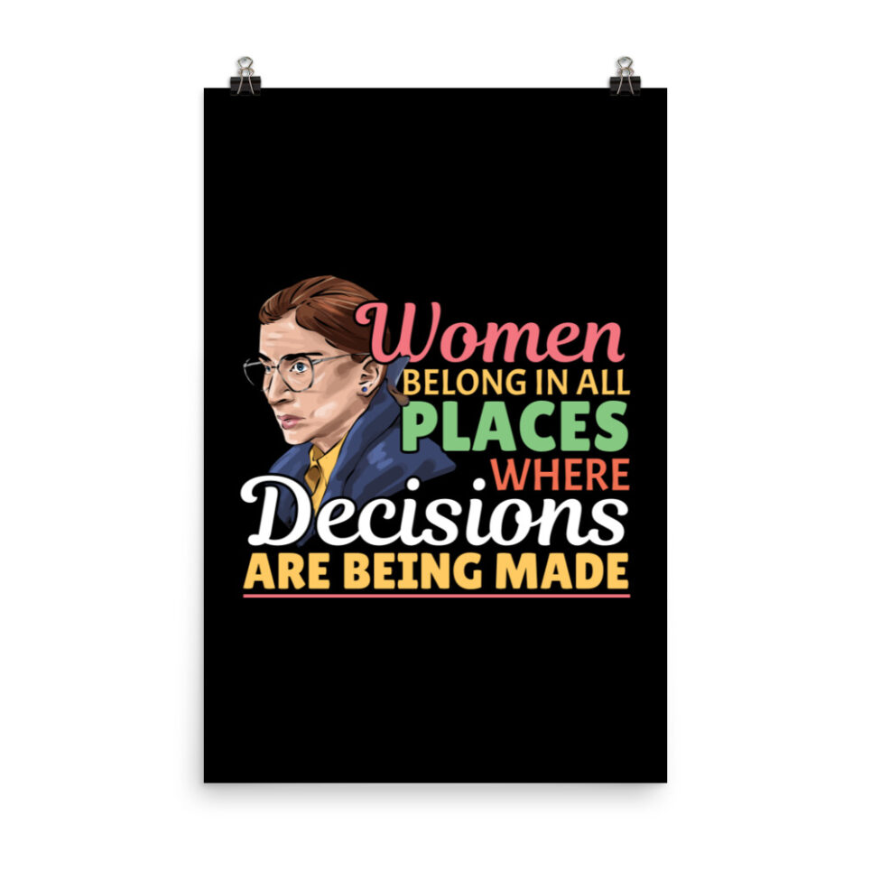 Ruth Bader Ginsberg Feminist Lawyer Quote Photo paper poster