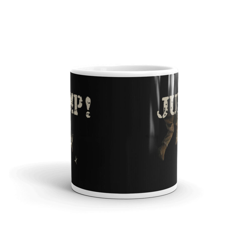 Military Jump Paratrooper Skydive - Skydiving White glossy mug - Image 3