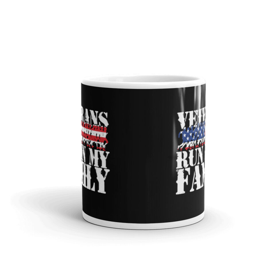Military Veterans Run in My Family - Running White glossy mug - Image 3