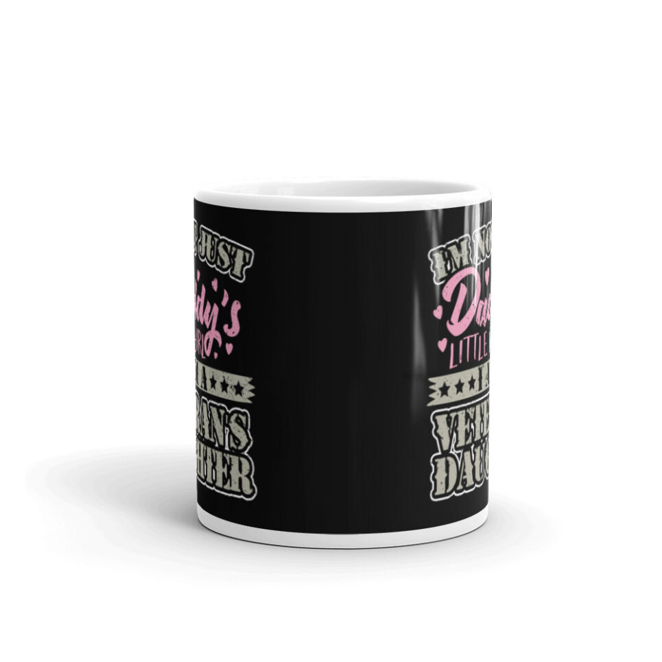 Military Veteran Daughter Daddy's Little Girl White glossy mug - Image 3