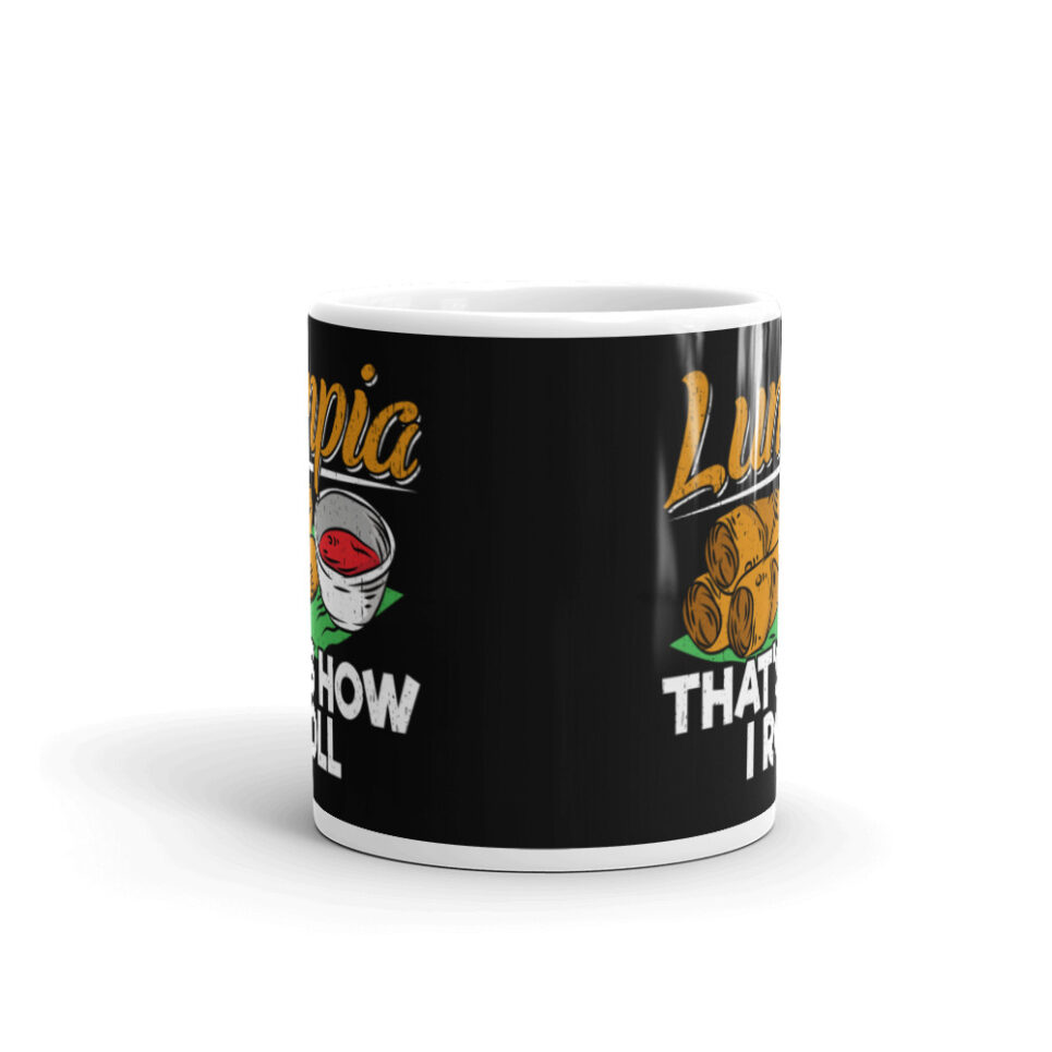 Philippines Filipino Lumpia Food Quote White glossy mug - Image 3