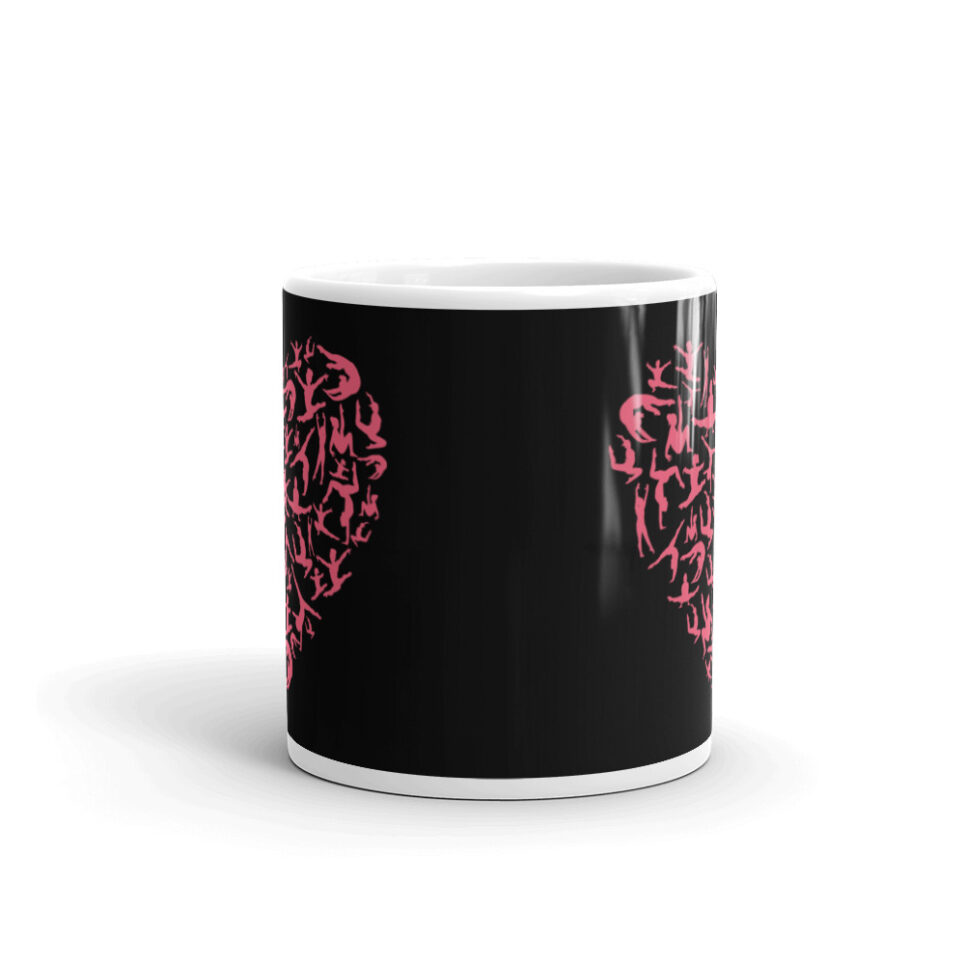 Girls Gymnastics Red Heart - Women Gymnast White glossy mug - Image 3
