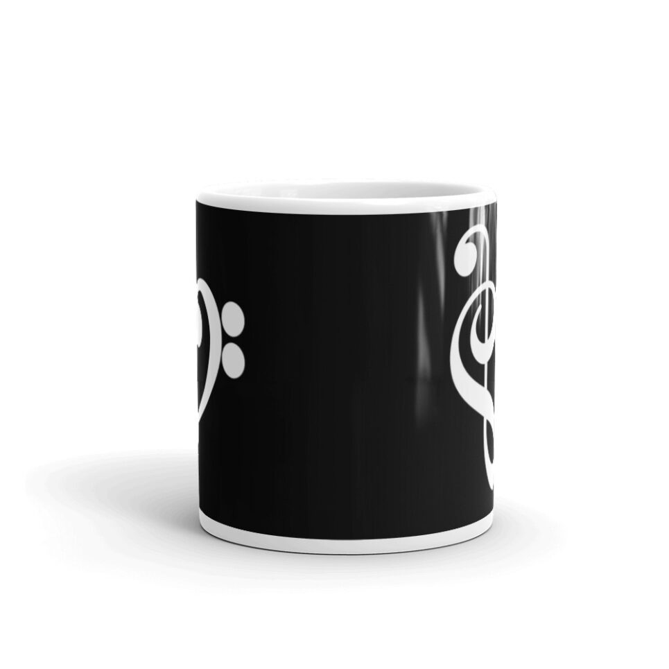 Music Treble Clef Heart White glossy mug - Image 3