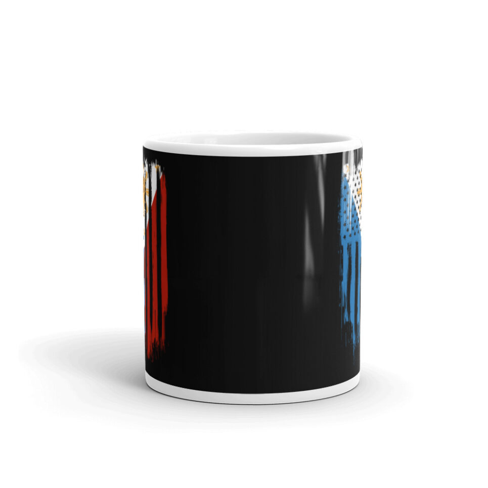 American Philippines Filipino Flag White glossy mug - Image 3