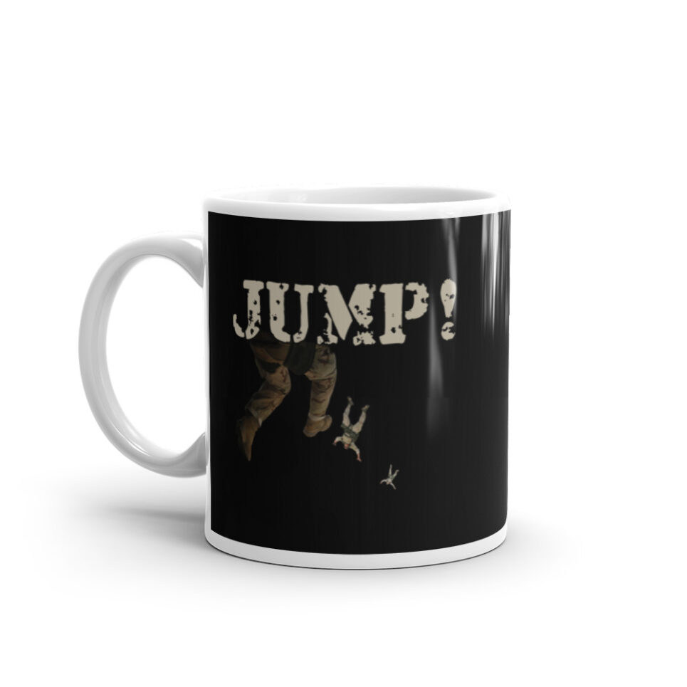 Military Jump Paratrooper Skydive - Skydiving White glossy mug - Image 2