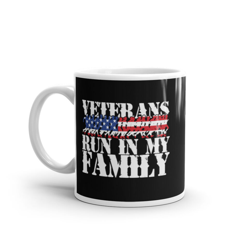 Military Veterans Run in My Family - Running White glossy mug - Image 2