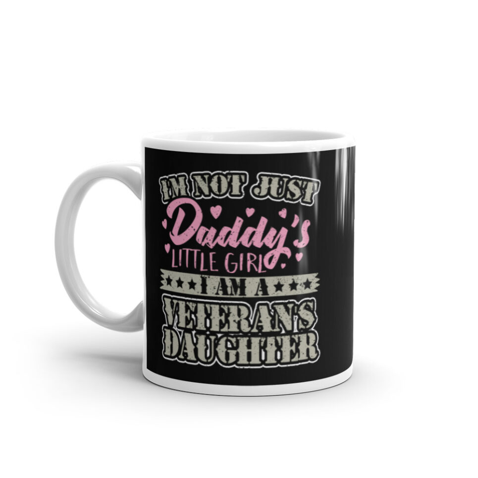 Military Veteran Daughter Daddy's Little Girl White glossy mug - Image 2