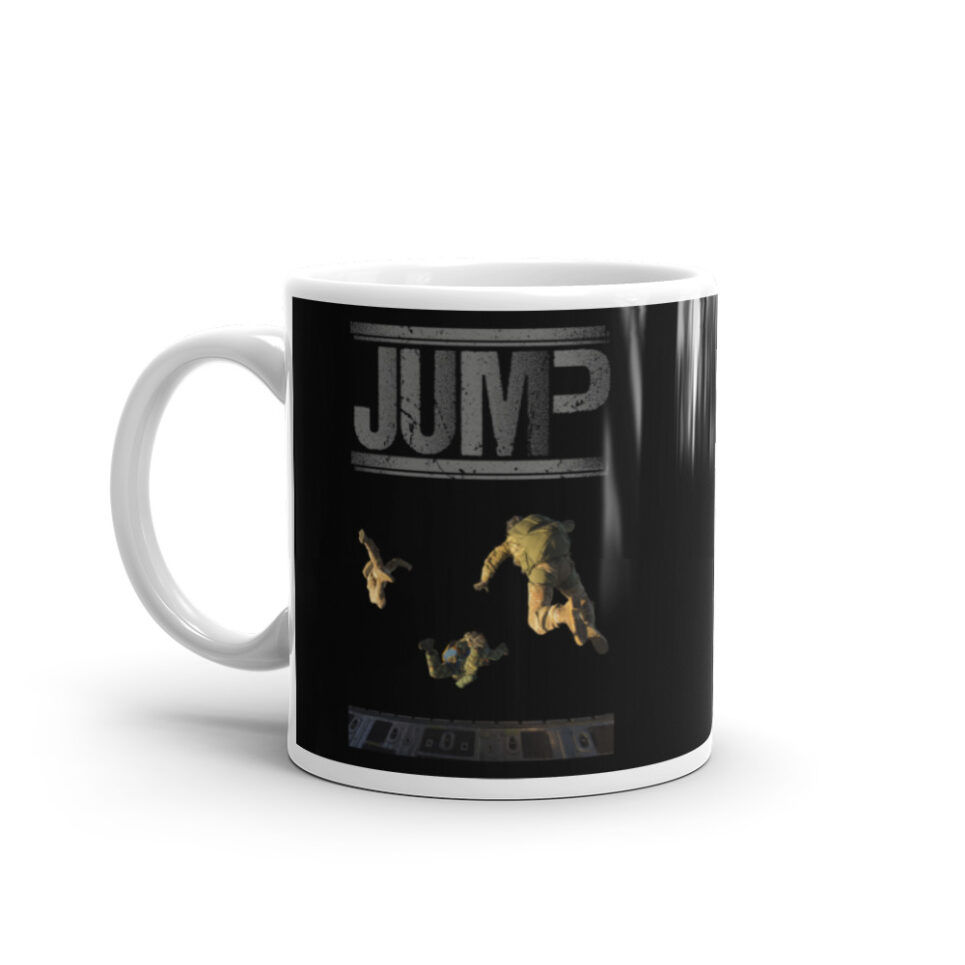 Military Jump Skydive Parachute Paratrooper White glossy mug - Image 2