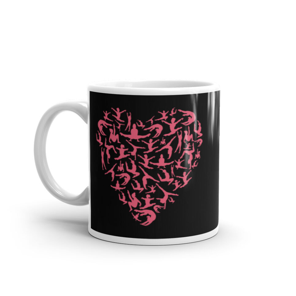 Girls Gymnastics Red Heart - Women Gymnast White glossy mug - Image 2