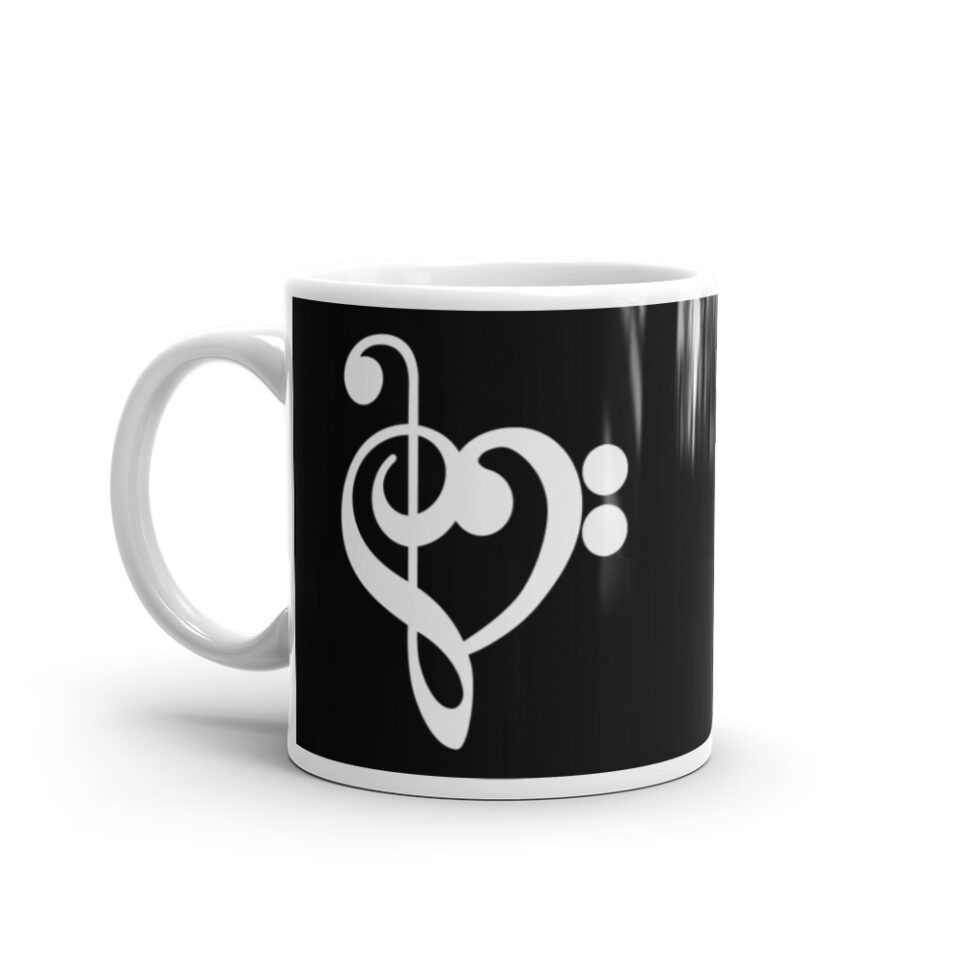 Music Treble Clef Heart White glossy mug - Image 2