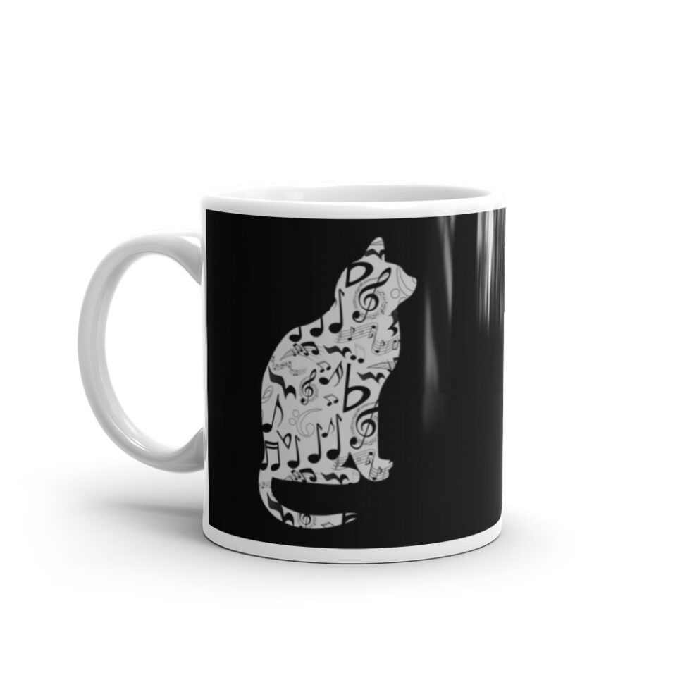 Music Musical Cat Musician  White glossy mug - Image 2