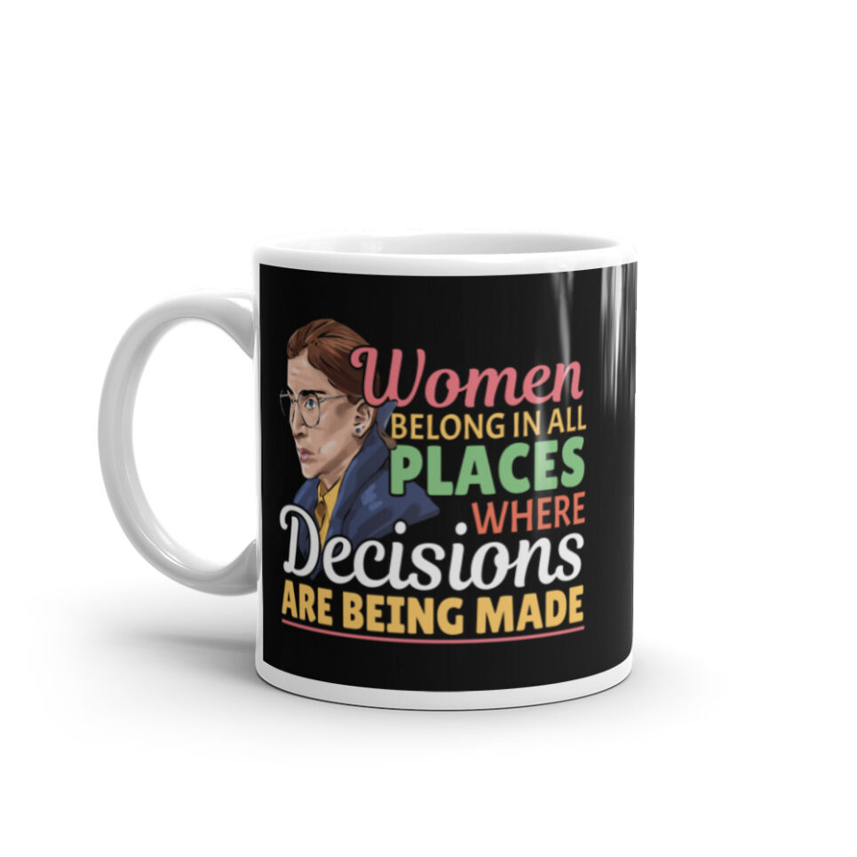 Ruth Bader Ginsberg Feminist Lawyer Quote White glossy mug - Image 2