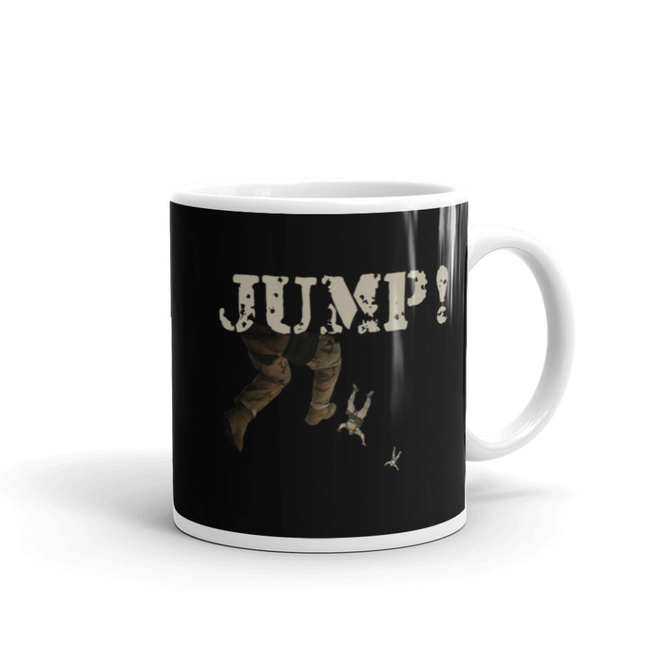 Military Jump Paratrooper Skydive - Skydiving White glossy mug