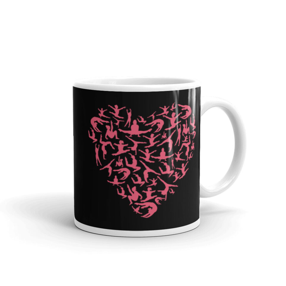 Girls Gymnastics Red Heart - Women Gymnast White glossy mug