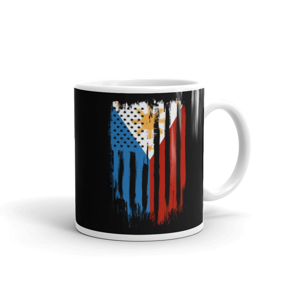 American Philippines Filipino Flag White glossy mug