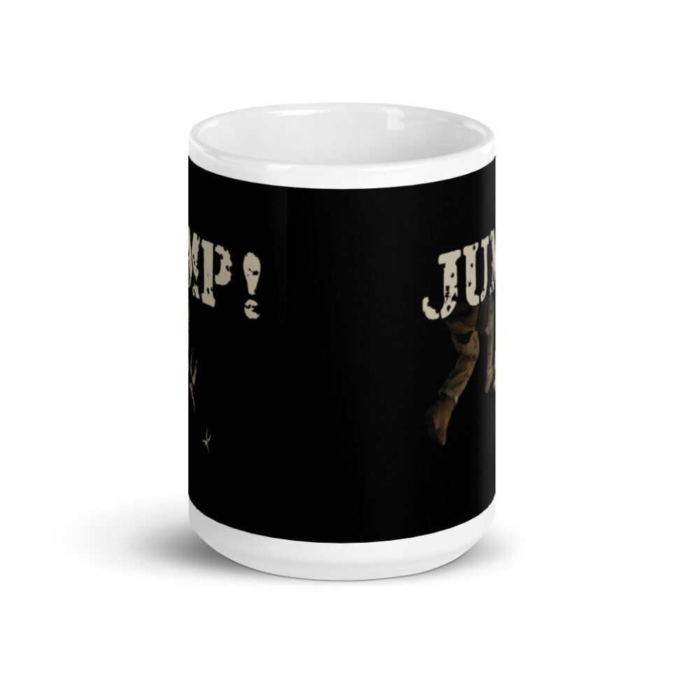 Military Jump Paratrooper Skydive - Skydiving White glossy mug - Image 6