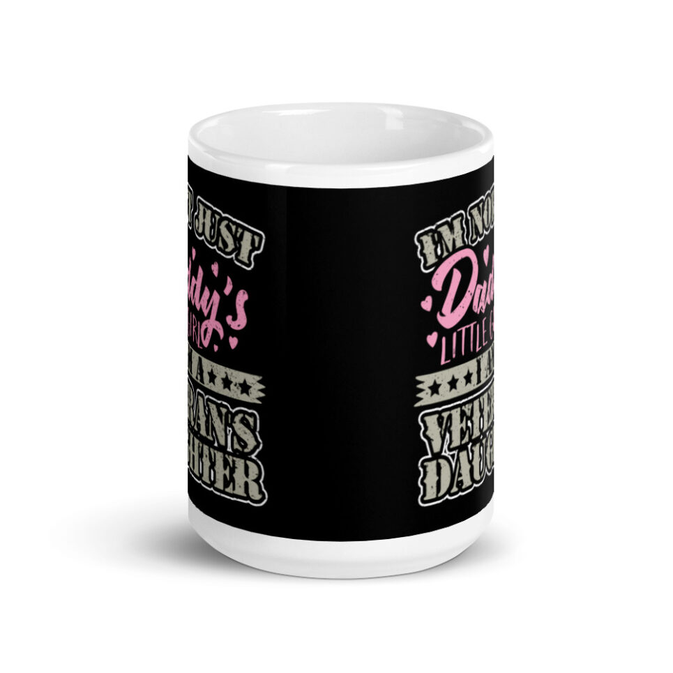 Military Veteran Daughter Daddy's Little Girl White glossy mug - Image 6