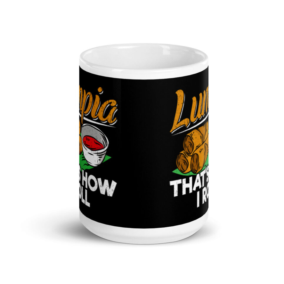 Philippines Filipino Lumpia Food Quote White glossy mug - Image 6