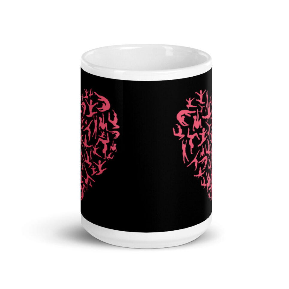 Girls Gymnastics Red Heart - Women Gymnast White glossy mug - Image 6