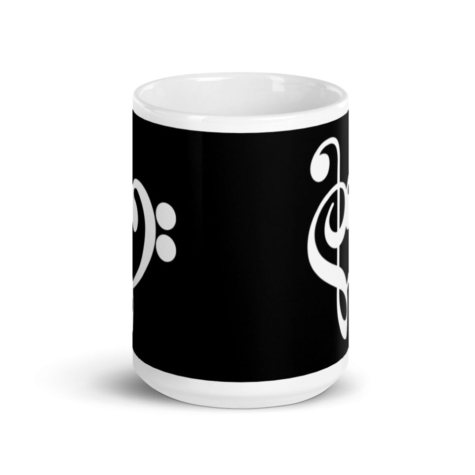 Music Treble Clef Heart White glossy mug - Image 6