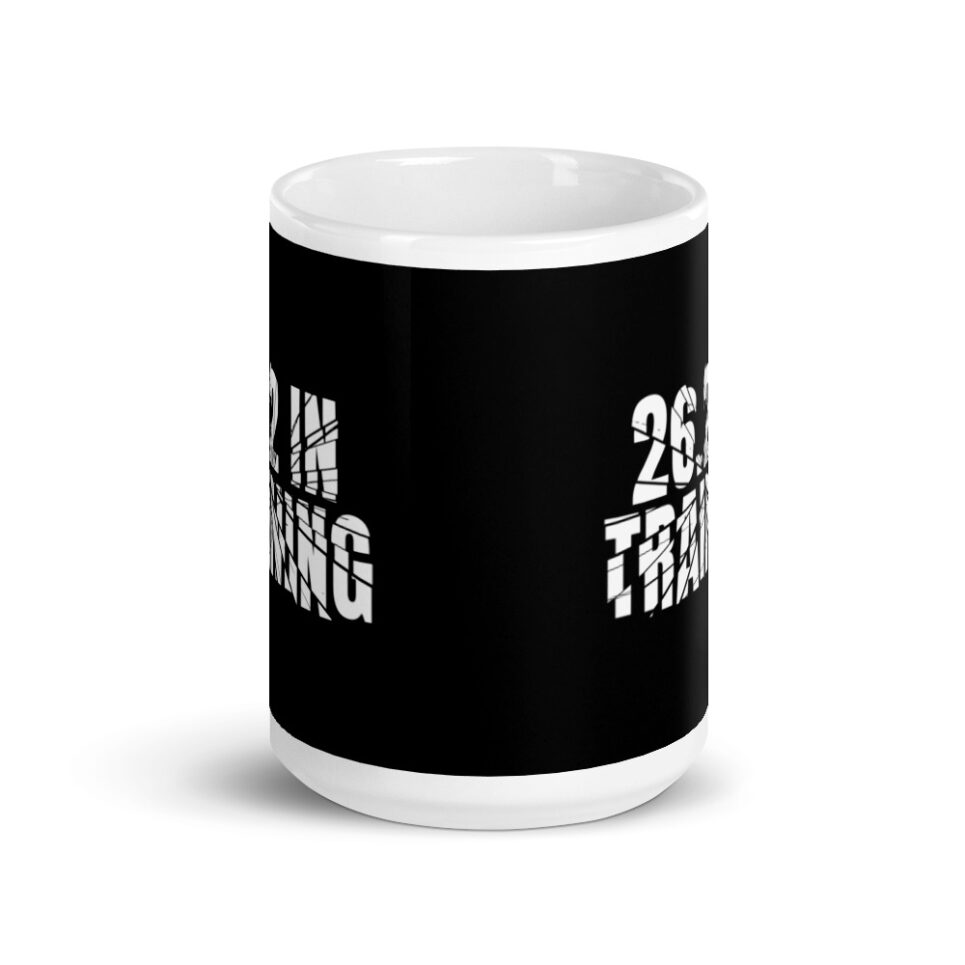Marathon 26.2 In Training Running White glossy mug - Image 6