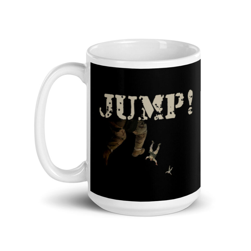 Military Jump Paratrooper Skydive - Skydiving White glossy mug - Image 5
