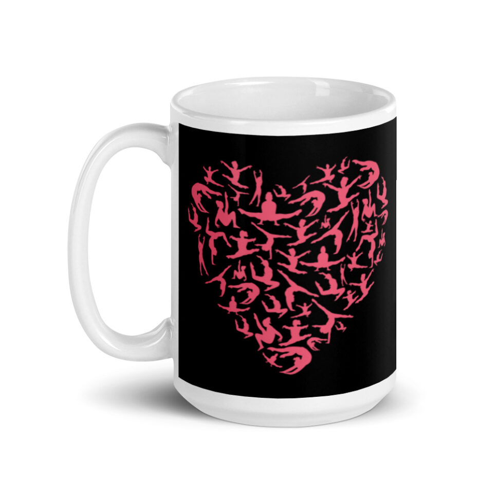 Girls Gymnastics Red Heart - Women Gymnast White glossy mug - Image 5