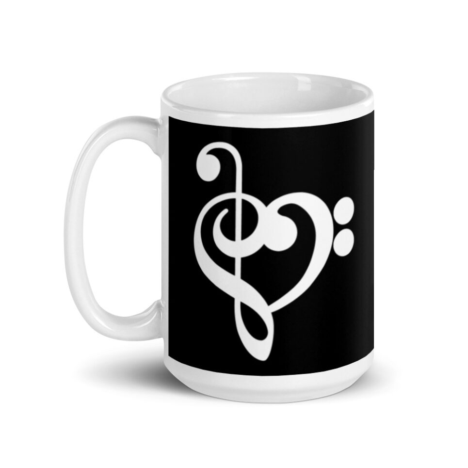 Music Treble Clef Heart White glossy mug - Image 5